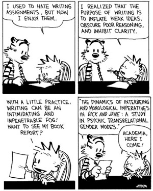Calvin and hobbes on writing