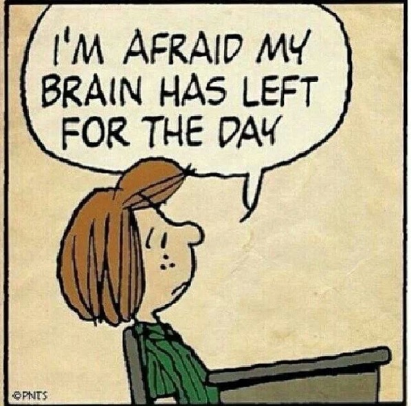 Brain has left peanuts